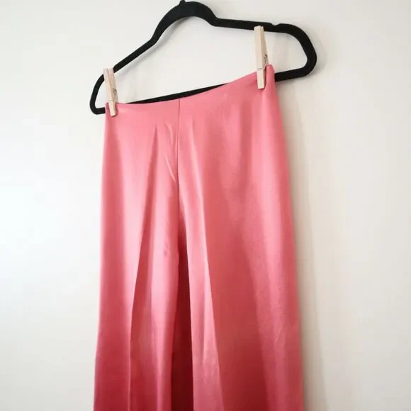 Vintage 1970s Yes From California Satin High Rise Flare Bell Bottom Pants - Picture 4 of 12